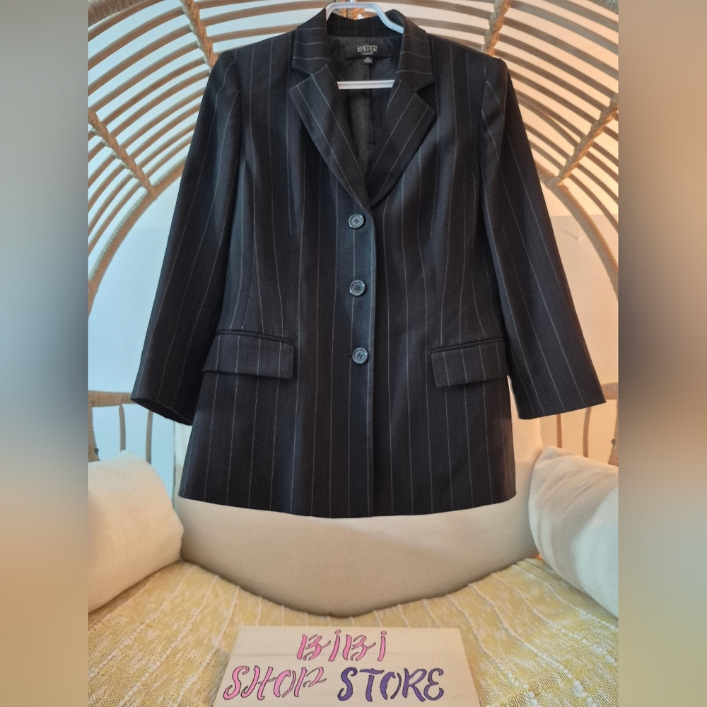 Kasper Charcoal Pinstripe Blazer